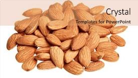  Presentation with almonds - Beautiful theme featuring pile of almonds isolated backdrop and a coral colored foreground