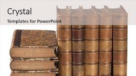  Presentation with ancient book - Theme enhanced with pile of ancient books isolated background and a  colored foreground