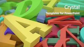  Presentation with alphabet - Presentation design having pile of assorted colorful latin background and a  colored foreground