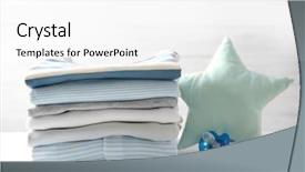  Presentation with baby clothes - Presentation consisting of pile of baby clothes background and a white colored foreground