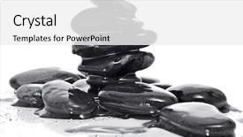  Presentation with balanced stones - Colorful PPT theme enhanced with pile of balanced zen stones backdrop and a  colored foreground