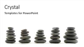  Presentation with balanced stones - Presentation theme having pile of balanced zen stones background and a  colored foreground