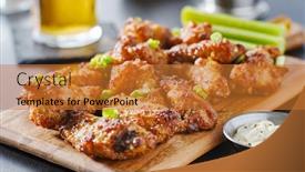  Presentation with bbq chicken - Slide deck consisting of pile-of-bbq-garlic-bone background and a gold colored foreground