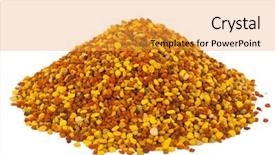  Presentation with pollen - Slide set having pile of bee pollen ambrosia background and a gold colored foreground