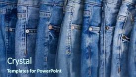  Presentation with jeans - Slide set enhanced with pile of blue jeans background and a ocean colored foreground