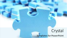  Presentation with blue puzzle pieces - Beautiful presentation theme featuring pile of blue puzzle pieces backdrop and a arctic colored foreground