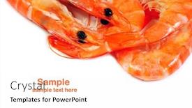  Presentation with prawn - Slide set with pile-of-boiled-prawn-over background and a pink colored foreground