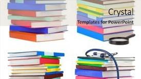 Presentation with pile - Audience pleasing PPT theme consisting of pile of books collage isolated backdrop and a soft green colored foreground