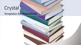  Presentation with books - PPT layouts enhanced with pile-of-books-isolated background and a  colored foreground