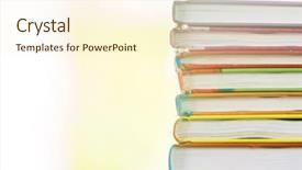  Presentation with book - Audience pleasing presentation consisting of pile of books on natural backdrop and a  colored foreground