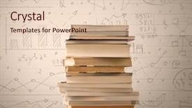  Presentation with doodle - PPT layouts having pile of books with math background and a lemonade colored foreground