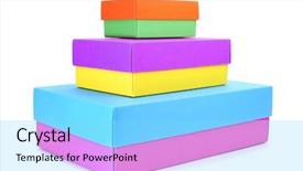  Presentation with boxes - Amazing slides having pile of boxes with different backdrop and a  colored foreground