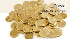  Presentation with medical pill medicine white blue - Audience pleasing theme consisting of pile of brilliant metallic coins backdrop and a yellow colored foreground
