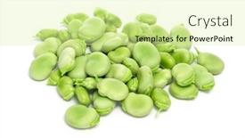  Presentation with broad - Cool new PPT theme with pile of broad beans on a white background backdrop and a blonde colored foreground
