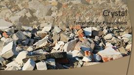  Presentation with concrete construction - Colorful theme enhanced with pile of broken concrete blocks backdrop and a coral colored foreground