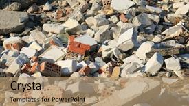  Presentation with concrete construction - Amazing theme having pile of broken concrete blocks backdrop and a  colored foreground