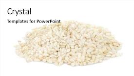  Presentation with rice grain - Slides with pile of brown short grain background and a white colored foreground