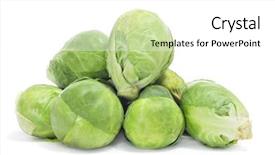  Presentation with brussels - PPT theme featuring pile of brussels sprouts background and a white colored foreground