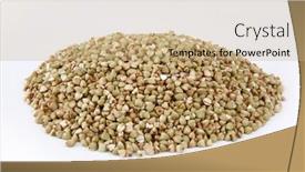  Presentation with pile - PPT theme with pile-of-buckwheat-on-white background and a coral colored foreground