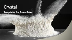  Presentation with sports table tennis two ping - Slide deck having pile of bursting flour on table against dark background background and a black colored foreground