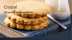  Presentation with butter - PPT layouts featuring pile of butter biscuits background and a lemonade colored foreground