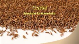  Presentation with seeds - Slides with pile-of-caraway-seeds-detail background and a tawny brown colored foreground