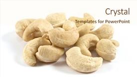  Presentation with nuts - Presentation featuring pile of cashew nuts isolated background and a cream colored foreground