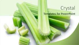  Presentation with celery - Presentation theme with pile-of-celery-ribs-isolated background and a mint green colored foreground
