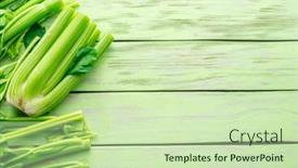  Presentation with celery - Slide deck featuring pile-of-celery-ribs-isolated background and a soft green colored foreground