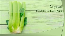  Presentation with celery - PPT theme consisting of pile-of-celery-ribs-isolated background and a  colored foreground