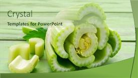 Presentation with celery - PPT layouts having pile-of-celery-ribs-isolated background and a mint green colored foreground