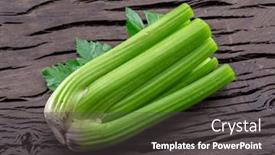  Presentation with celery - Presentation theme featuring pile-of-celery-ribs background and a dark gray colored foreground