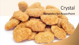  Presentation with chicken - PPT theme consisting of pile of chicken nugget background and a lemonade colored foreground
