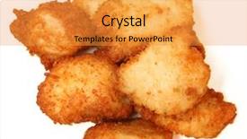  Presentation with chicken poultry farm white layer - Presentation theme consisting of pile of chicken nuggets isolated background and a gold colored foreground