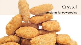  Presentation with nuggets - Cool new slide set with pile of chicken nuggets backdrop and a yellow colored foreground