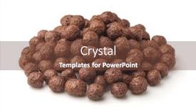  Presentation with chocolate cereal - PPT layouts with pile-of-chocolate-cereal-balls background and a tawny brown colored foreground