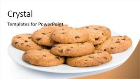  Presentation with chocolate chip cookie - Theme featuring pile of chocolate chip cookies background and a white colored foreground