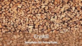  Presentation with pile of stacked firewood prepared - PPT layouts consisting of pile of chopped fire wood background and a red colored foreground