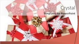  Presentation with red gold white - PPT layouts with pile-of-christmas-gift-boxes and a  colored foreground