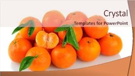  Presentation with mandarin oranges - Slide deck consisting of pile of clementine mandarin oranges background and a lemonade colored foreground