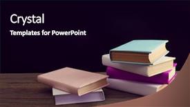  Presentation with colourful wood - Slide set consisting of pile of closed colourful books background and a black colored foreground