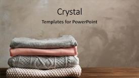  Presentation with clothes - Audience pleasing PPT layouts consisting of pile of clothes on table backdrop and a light gray colored foreground