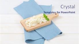  Presentation with coconut - PPT theme having pile-of-coconut-chips background and a light blue colored foreground