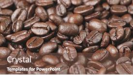  Presentation with red coffee bean - Theme featuring pile-of-coffee-bean background and a tawny brown colored foreground