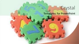  Presentation with colorful math - Theme with pile-of-colorful-foam-math background and a mint green colored foreground