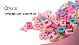  Presentation with letters - Colorful theme enhanced with pile of colorful painted wooden letters typography background composition backdrop and a white colored foreground