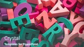  Presentation with letters - Audience pleasing theme consisting of pile of colorful painted wooden letters typography background composition backdrop and a ocean colored foreground