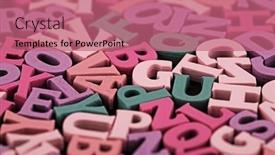  Presentation with letters - Slide deck enhanced with pile-of-colorful-painted-wooden background and a coral colored foreground
