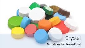  Presentation with plastic bottle - Slide deck featuring pile-of-colorful-plastic-bottle background and a  colored foreground