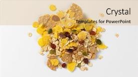  Presentation with corn flakes - PPT theme featuring pile of corn flakes background and a yellow colored foreground
